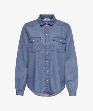 Denim-Bluse mit langen Ärmeln